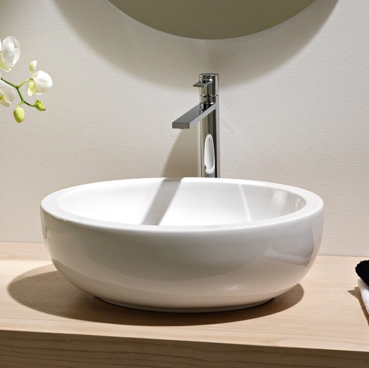 Scarabeo By Nameeks Planet 16'' White Ceramic Oval Bathroom Sink with ...