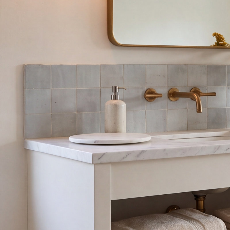 Fern Marble Bathroom Tray