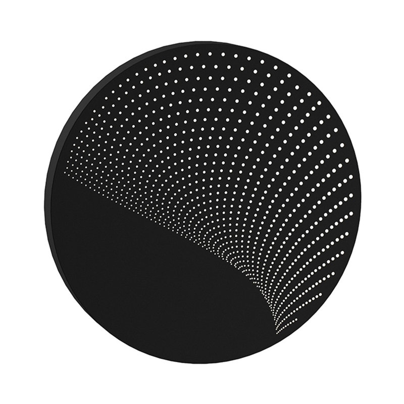 Inside-Out Aluminum LED Flush Mounted Sconce, 15.25"H x 15.25"W x 2"D, Textured Black