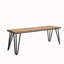 Banc de salle à manger industriel Aryven en bois, fini pin foncé rustique, idéal pour des assises confortables et élégantes.