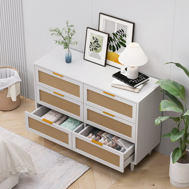 Storage Cabinet, 29.53" H x 43.31" W x 15.75" D, White/Natural