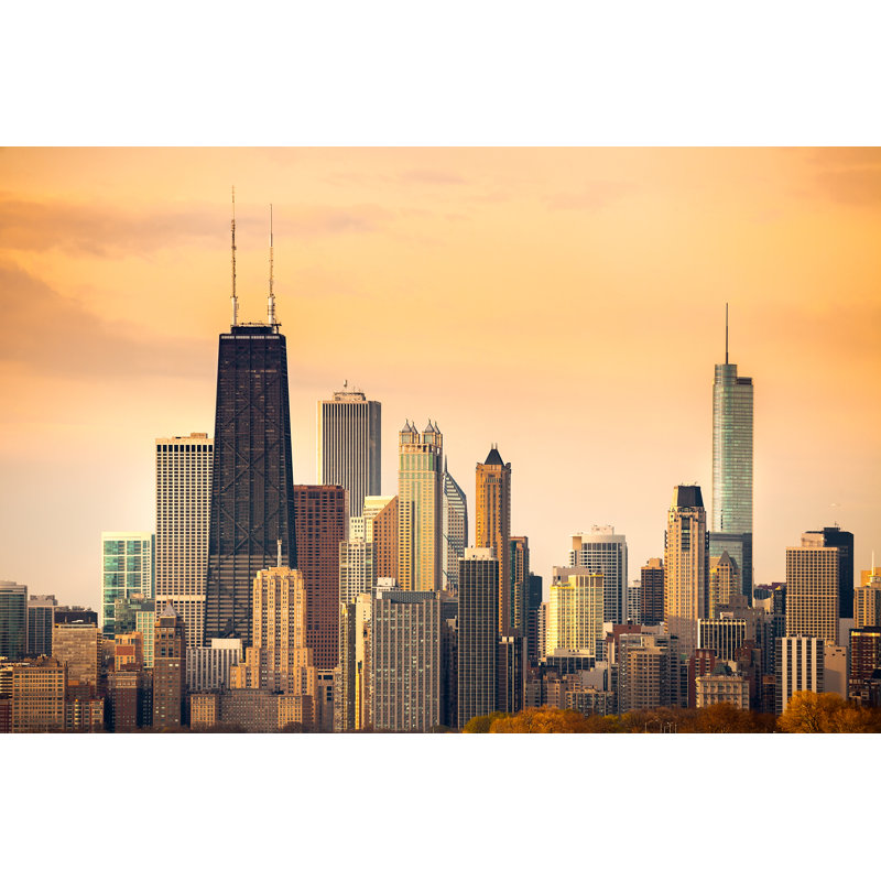 Perouge Skyline Of Chicago - Wrapped Canvas Print, 61cm H x 91cm W x 3.8cm D