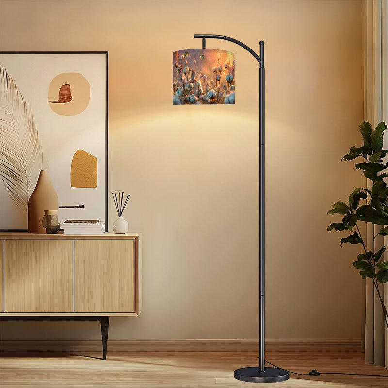 Lampe sur pied à arc avec abat-jour réglable Ethereal Sunset