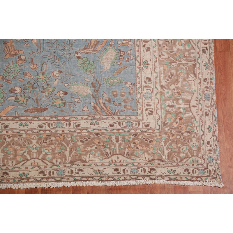 Tapis traditionnel bleu rétro 10 x 13