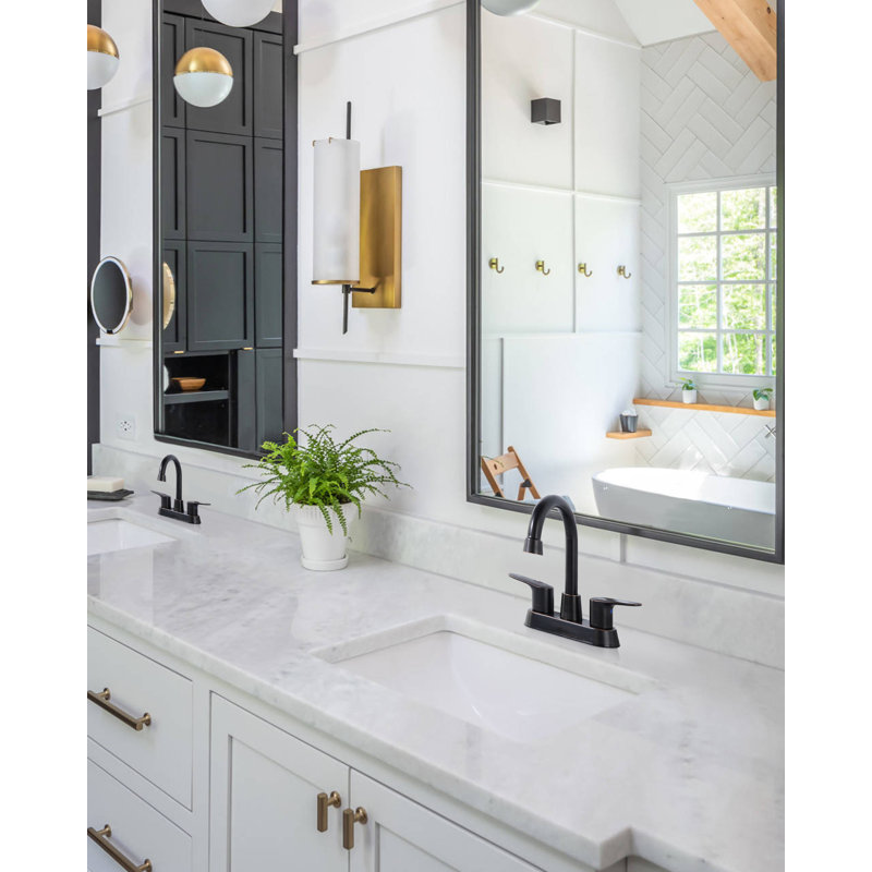 Centerset 2-handle Bathroom Faucet with Drain Assembly, Oil Rubbed Bronze