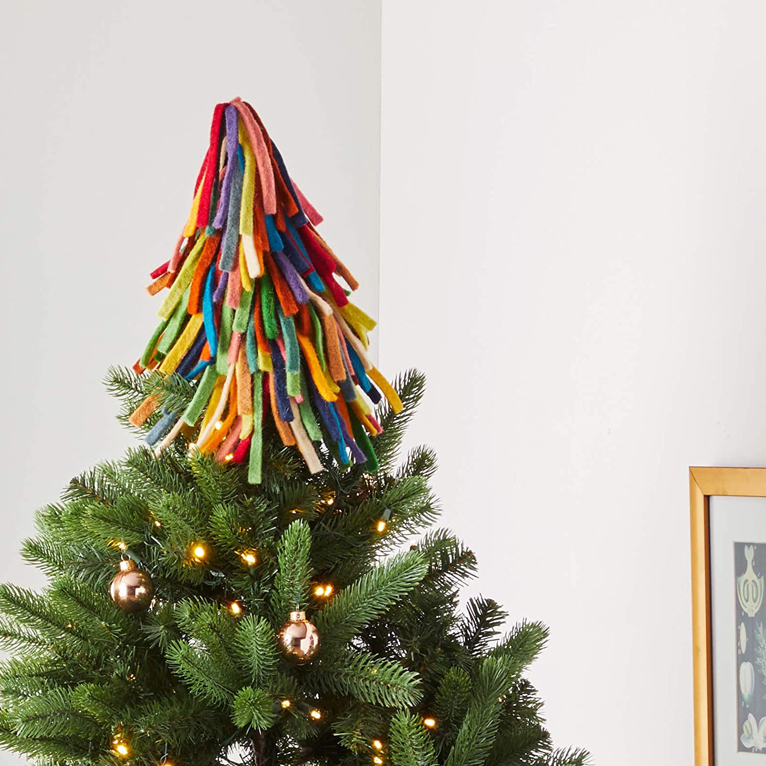 The Holiday Aisle® Handmade Hand Felted Wool Christmas Tree Topper ...