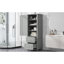 Armoire de rangement multifonctionnelle pour salle de bain en MDF gris avec tablettes et tiroirs réglables