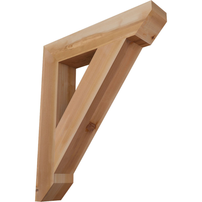 H 5.5'' W D Wood Bracket / Corbel, Western Red Cedar, 38" H x 5.5" W x 32" D