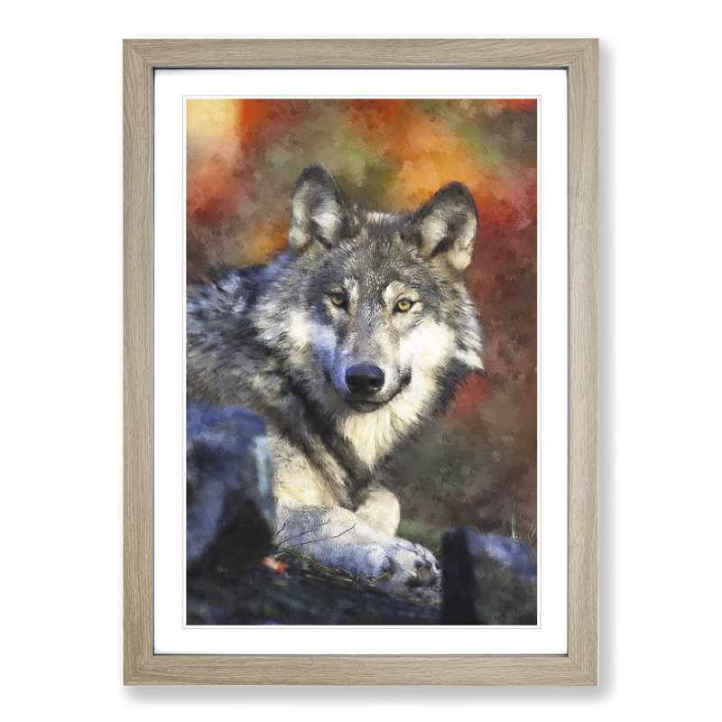 Wolf Vol.2 - Framed Print, 48cm H x 36cm W x 2cm D, Oak Framed