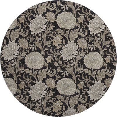 Premium Machine Washable Prisco Black Rug