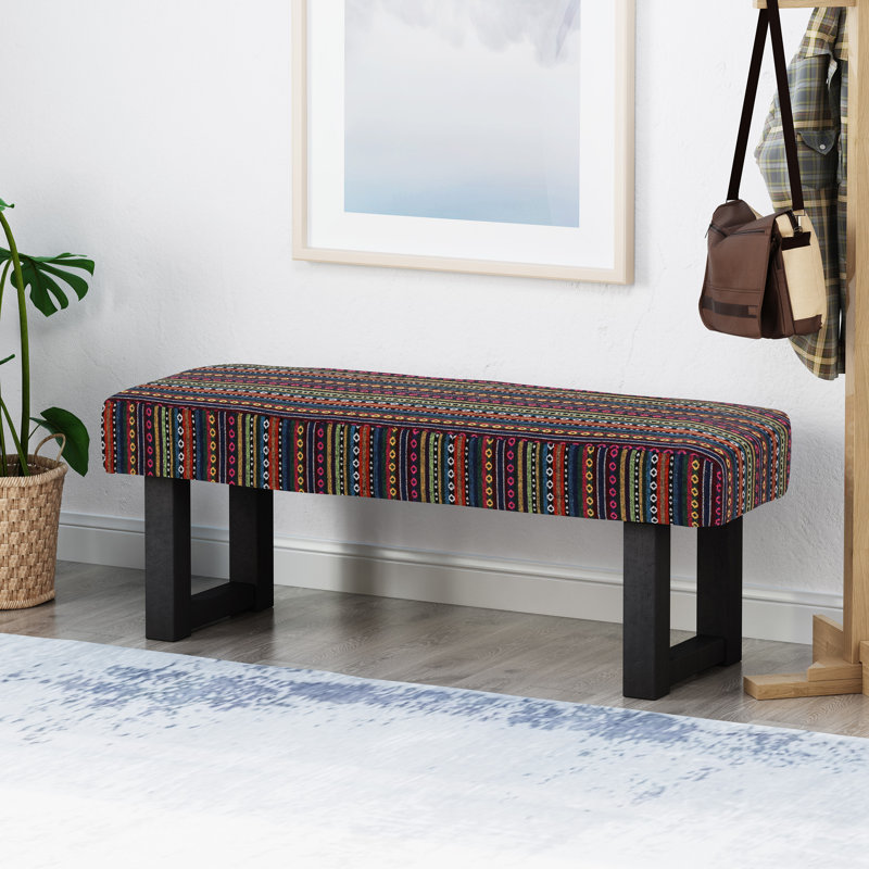 Banc rembourré Dreydan, Mauve / rayé