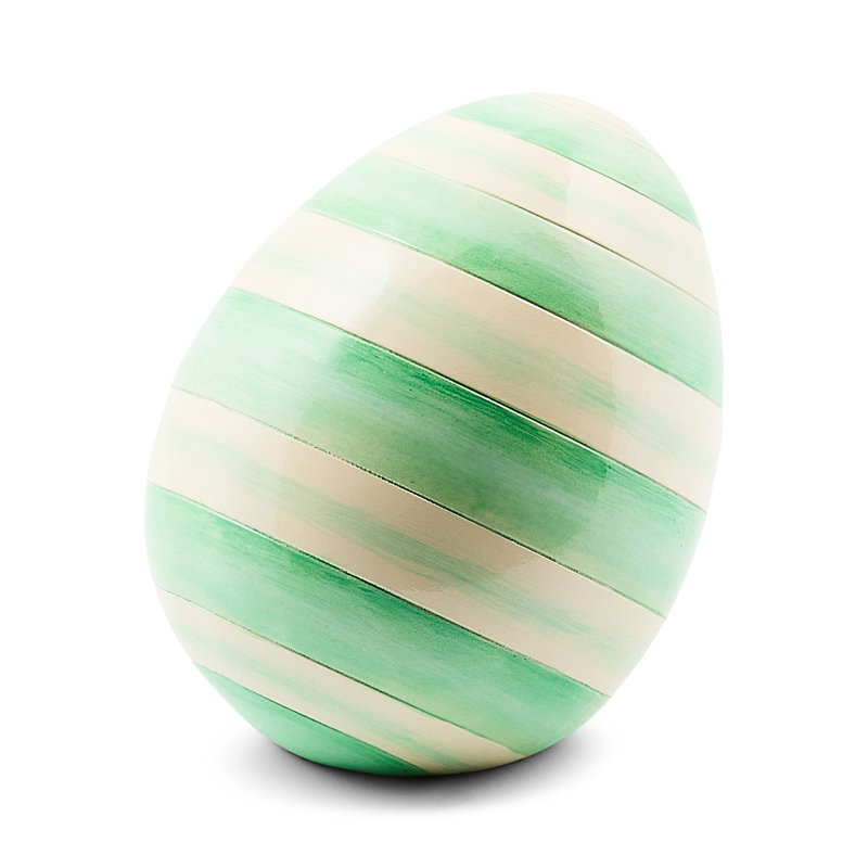 Stripe Mini Egg, Green/White