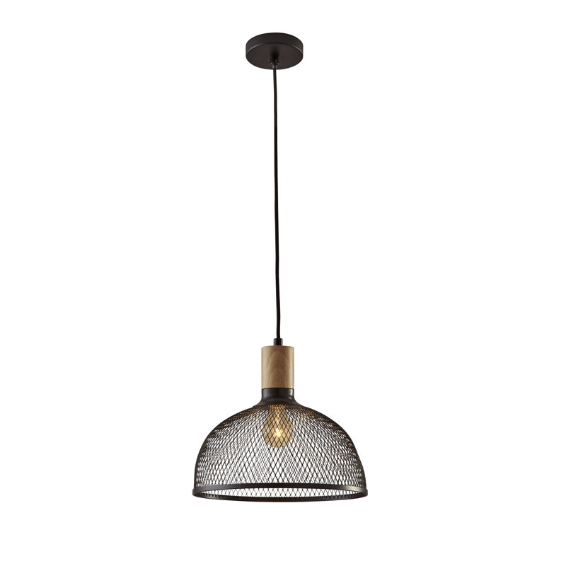 Luminaire suspendu en forme de dôme à 1 lumière Rosetta, H 11,5 po x l 13,25 po x P 13,25 po