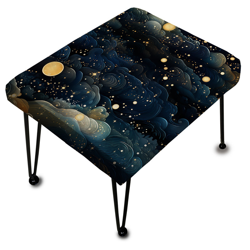 Motif galactique indigo minuit - Repose-pieds rectangulaire abstrait