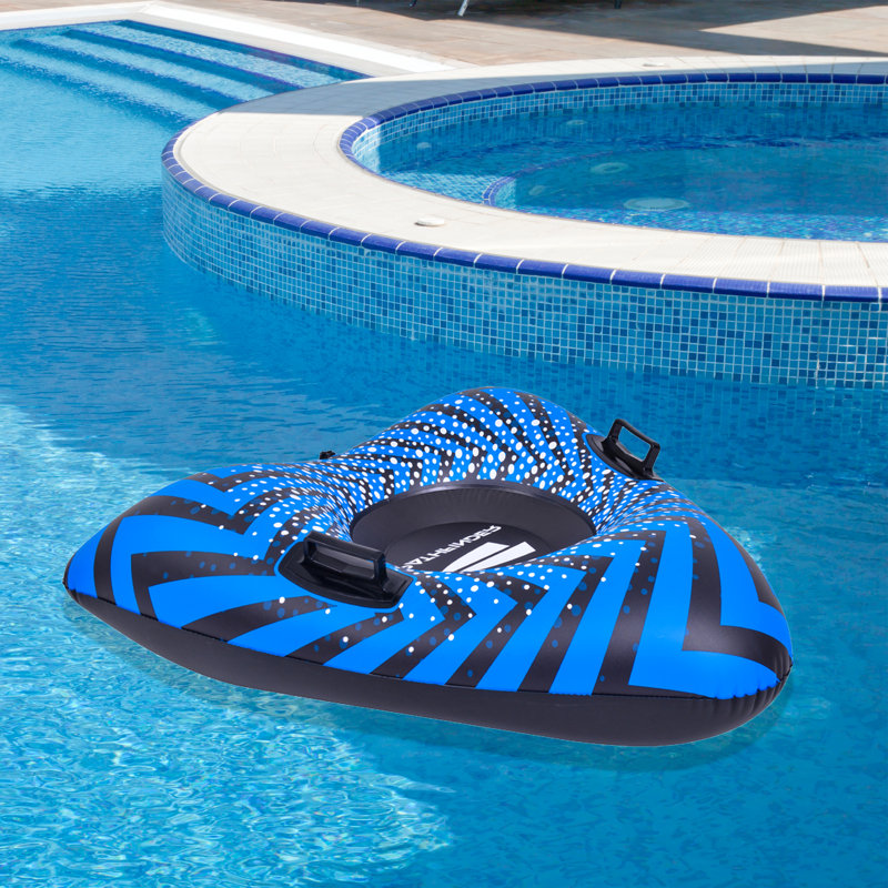 Flotteur de piscine gonflable noir et bleu 39 po ou tube de neige