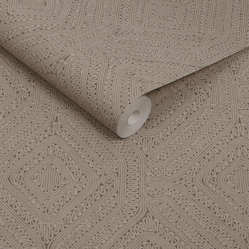 Abigail Ahern Artisan Weave 10m x 52cm Textured Matte Wallpaper Roll, Brown