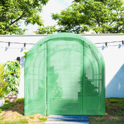 Norwyn Traditional Polytunnel Greenhouse With Hinged Door And Galvanized Steel Frame