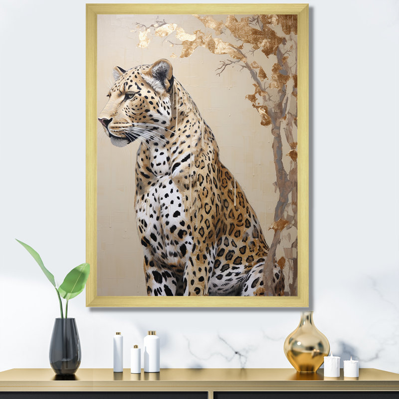 «Cheetah S Fleetage Moments», reproduction sur toile, H 44 po x l 34 po x P 1,5 po, Cadre doré simple