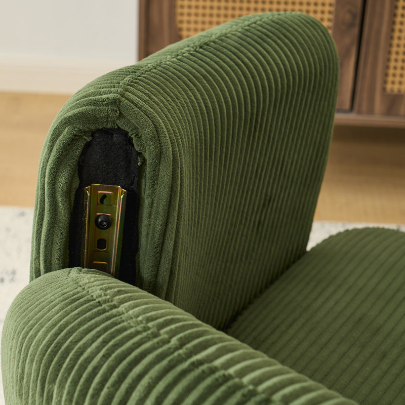 Living Room Corduroy Armchair, Green Corduroy