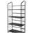64" Tall 5-Tier Corner Metal Bookcase / Book Shelf, Black Finish-969917097