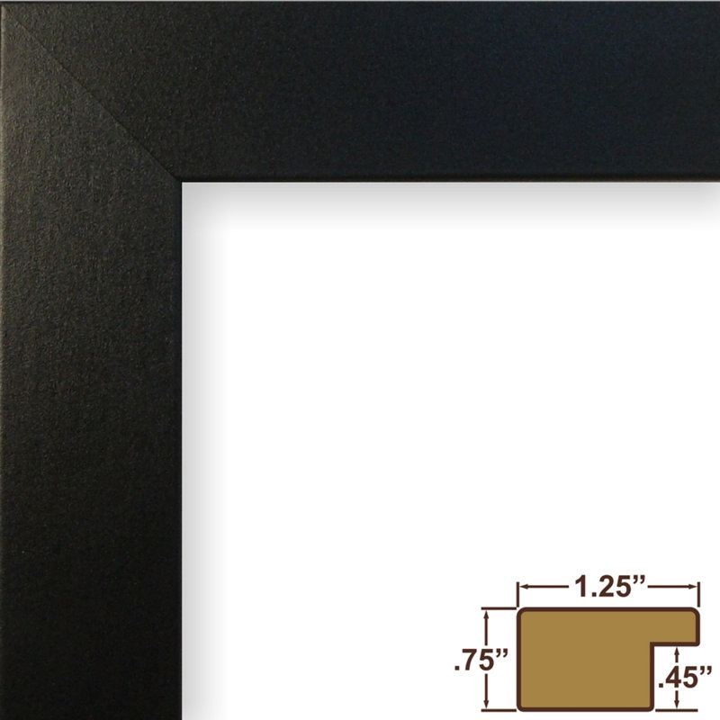 Tennell Black Matte Picture Frame with Mat, 8" x 10" Matted to 5" x 7"