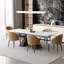 Ensemble de table de salle à manger extensible 94,5 po avec plateau en pierre frittée rectangulaire et 6 chaises en similicuir-748657975