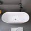 66,9 po X 28,7 po Baignoire de trempage autoportante en acrylique blanc brillant