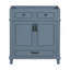Meuble-lavabo de salle de bain sans plateau, armoire de rangement en bois massif avec portes à fermeture douce, armoire de rangement en cadre seulement, style rétro