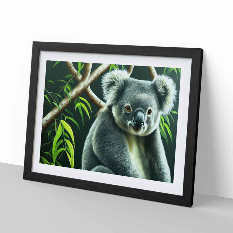 Koala Bear Vol.3 - Single Picture Frame Print, Black Framed, 25cm H x 34cm W x 2cm D
