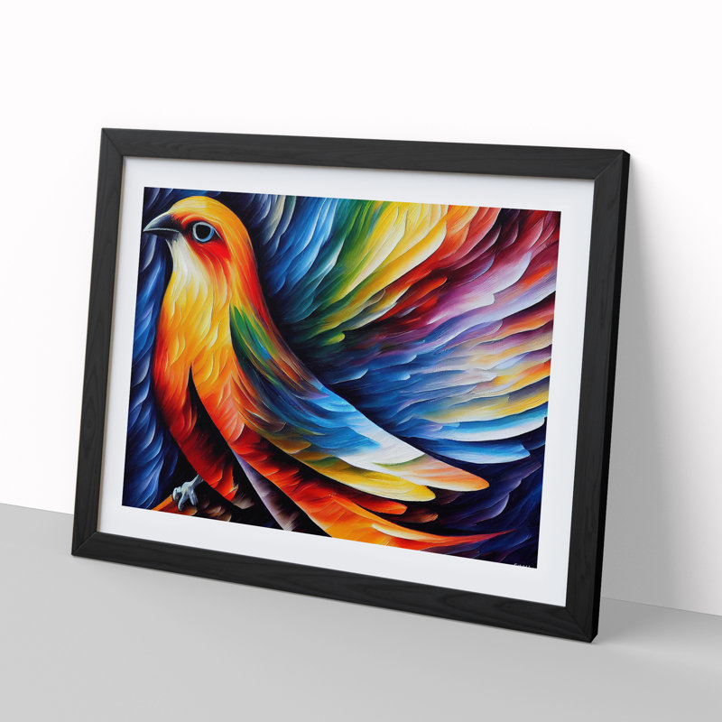 Bird Painting Vol.6 Abstract - Framed Print, 25cm H x 34cm W x 2cm D, Black