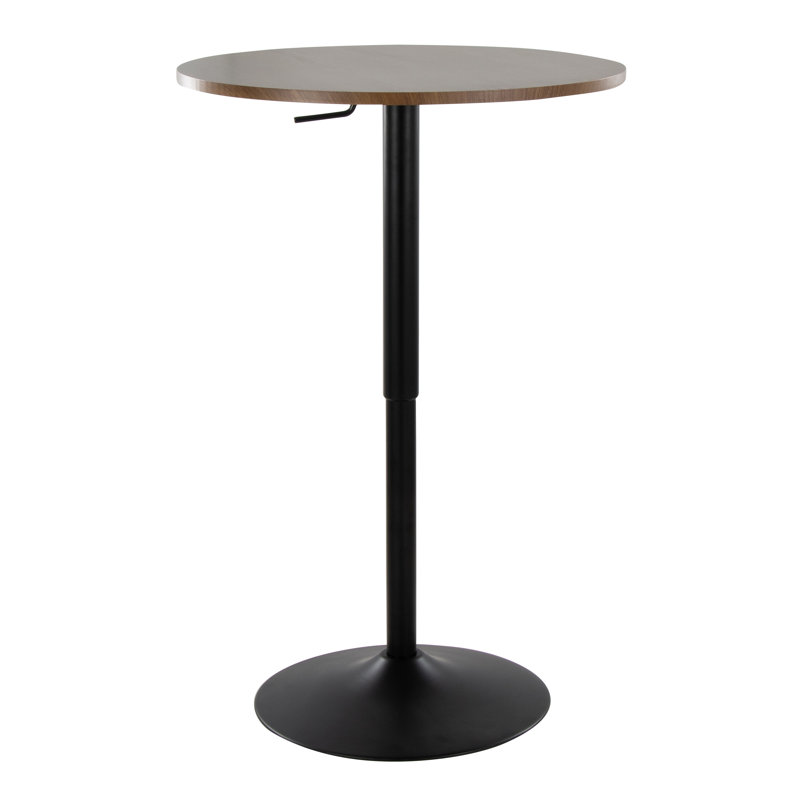 Round Metal Base Dining Table, Walnut