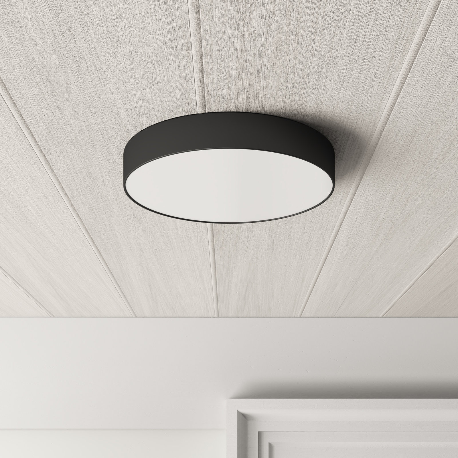 Warrenton Single Light Acrylic LED Flush Mount, 0.75" H x 5" W x 5" D, Black