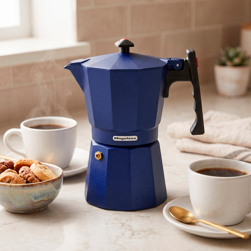 Cafetière bleue Magefesa, 6 Cups, Blue