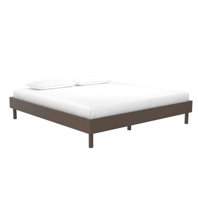 Lit plateforme en bois sans outils avec support en lattes Kendrah