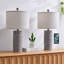  Lampe de table de style campagnard en résine 22,6 po avec éclairage à 3 voies d'intensité variable et port USB Middlebrooks-468680029