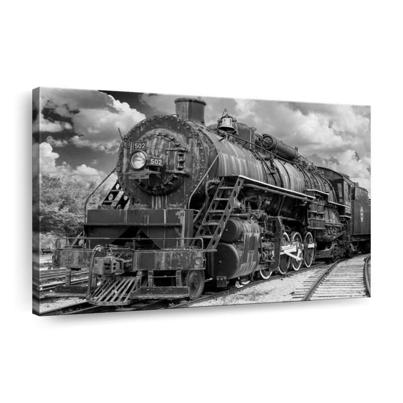 Impression sur toile, train à vapeur, H 34 po x l 51 po x P 1,25 po