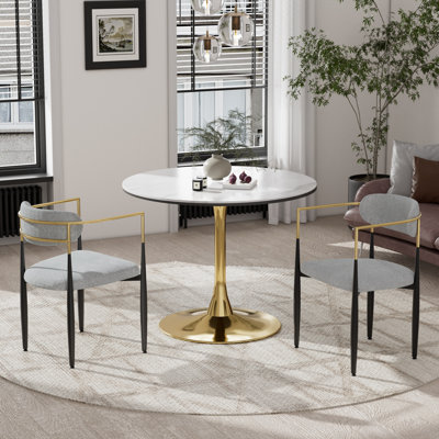 Marble Top Pedestal Dining Set