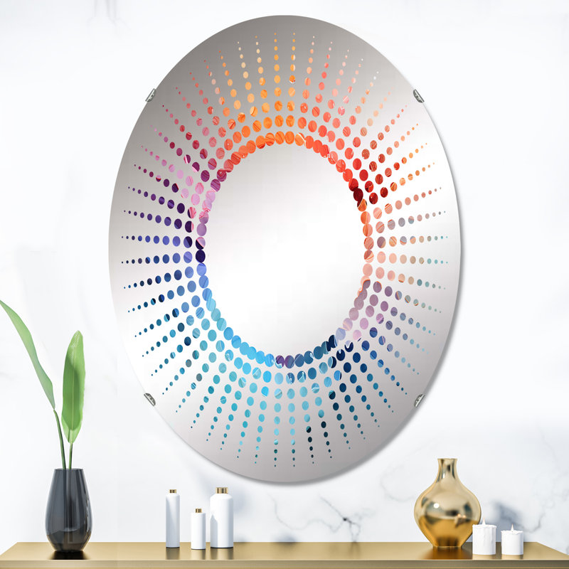 Coral Soda Soda Fusion - Miroir décoratif Starburst | Ovale, L 24 po x H 36 po