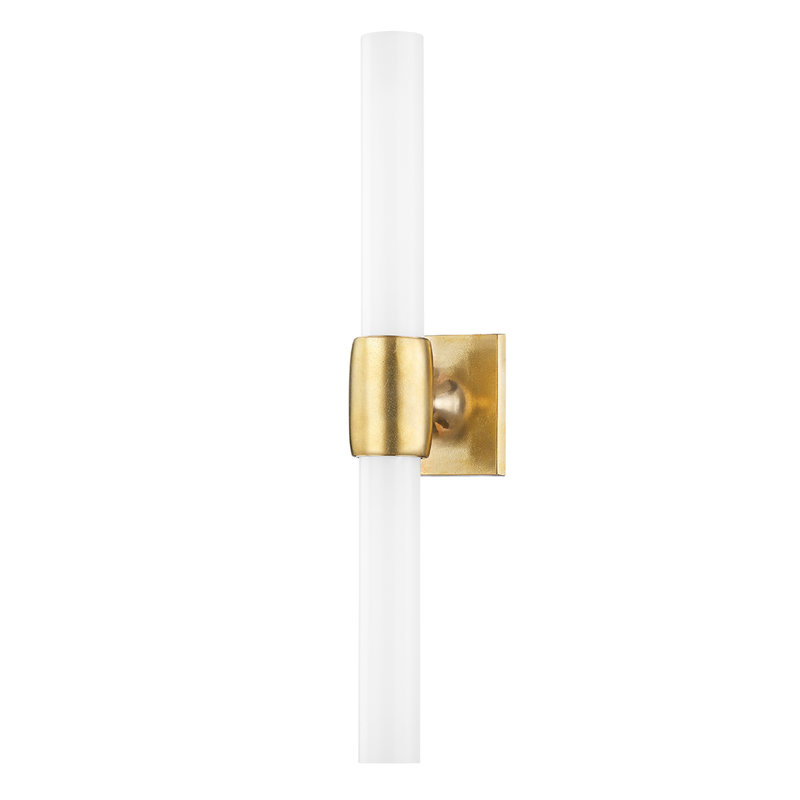 Hogan 2 Light Wall Sconce, Aged Brass