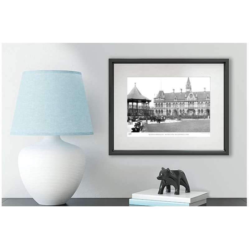 Middlesbrough, Municipal Buildings 1901 - Single Picture Frame Print, 60cm H x 80cm W x 2.3cm D