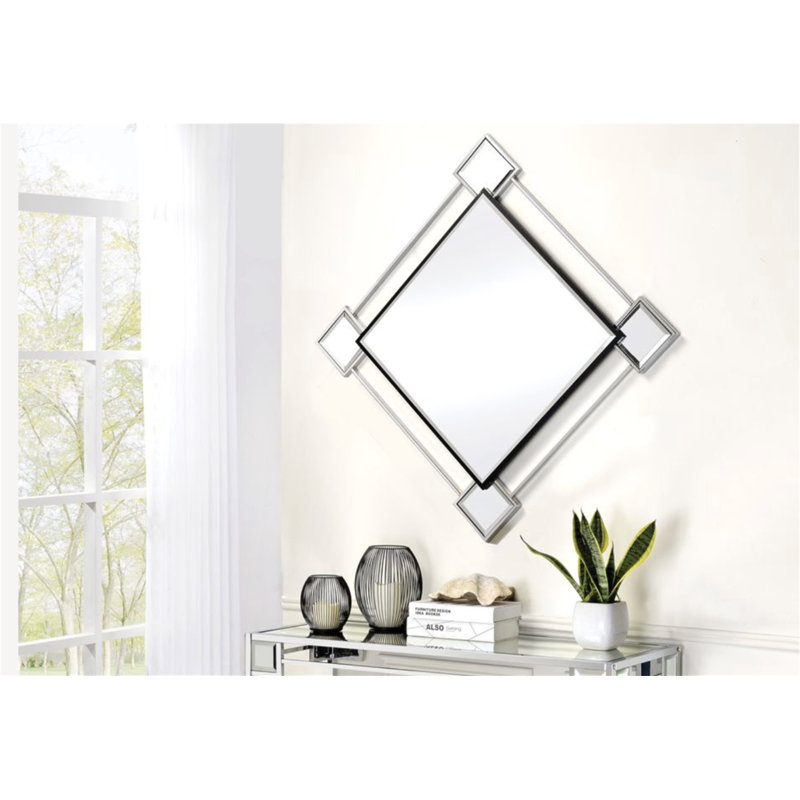 Miroir d'appoint Asbury avec miroir et finition chromée (assemblé)