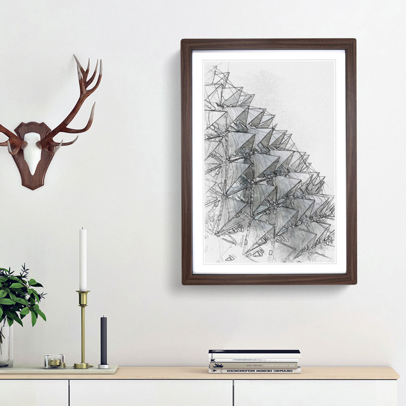 Sketching the Architecture Vol.63 - Picture Frame Drawing Print, Walnut Framed, 36cm H x 27cm W x 2cm D