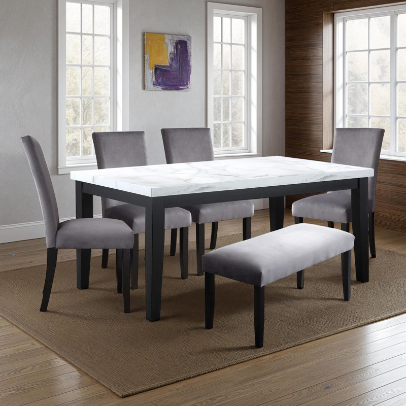 Sterling Marble Top Dining Table Set