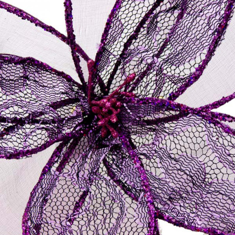 25cm Fabric Plants & Flowers Pick, Purple
