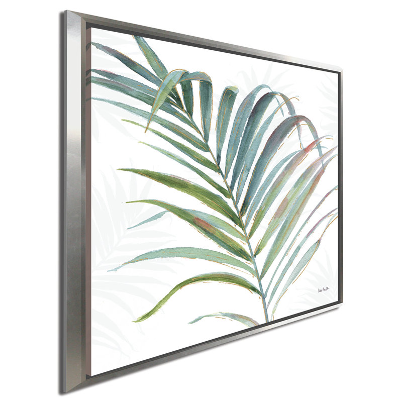 « tropical rosée v », reproduction de peinture à l’aquarelle, H 39,5 po x l 39,5 po x P 2 po, Cadre flottant argent