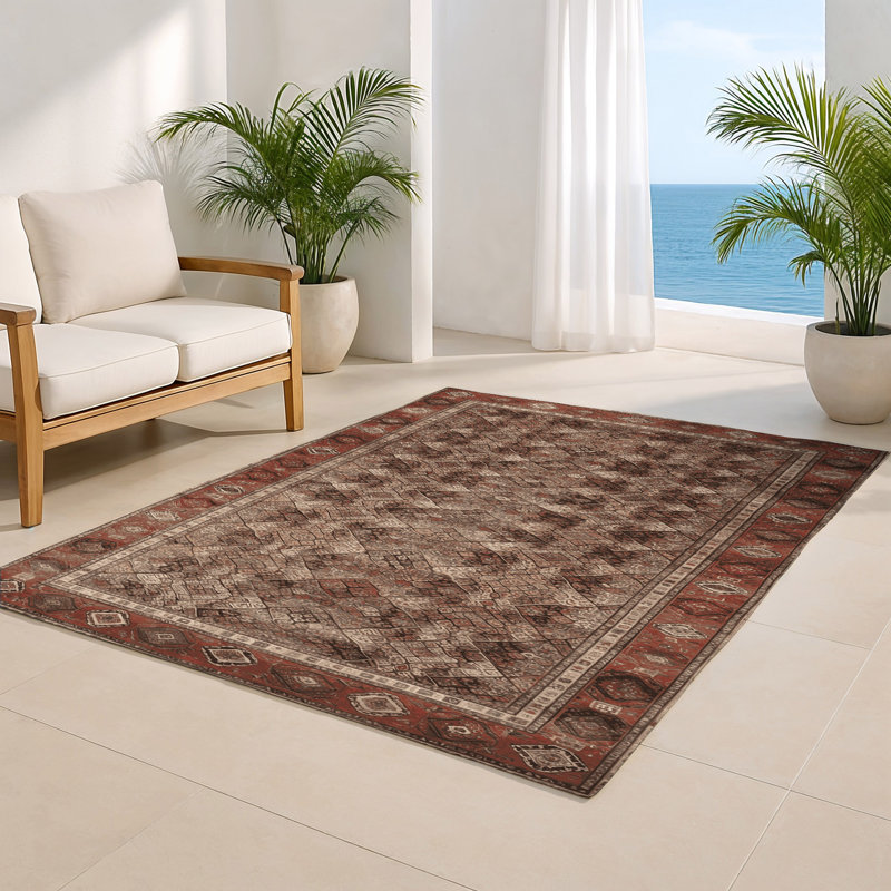 Tapis d'intérieur et d'extérieur brun Persian, Rectangulaire 2 pi x 3 pi