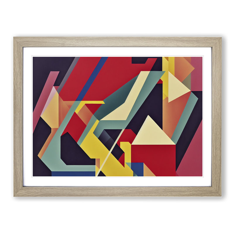 Abstract Shapes Vol.7 - Framed Print, 34cm H x 46cm W x 2cm D, Oak Framed