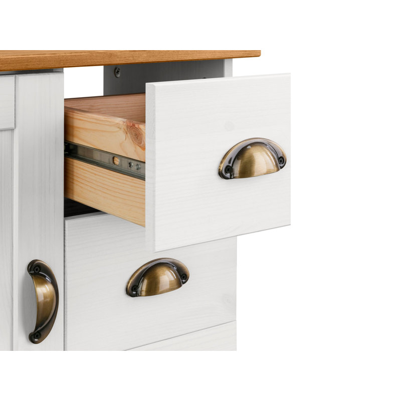Charry 55cm Kitchen Pantry, Brown/White