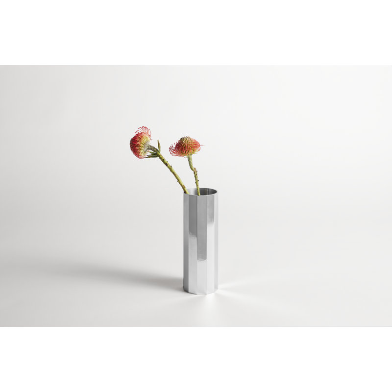 Gussy Aluminum Table Vase, 11" H x 4" W x 4" D