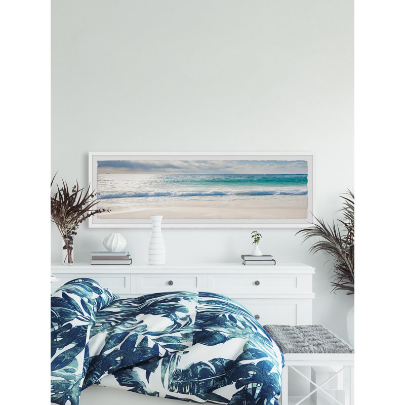 Swim With the Tide 1 Piece Single Picture Frame Wall Art, 25cm H x 76cm W x 3.81cm D